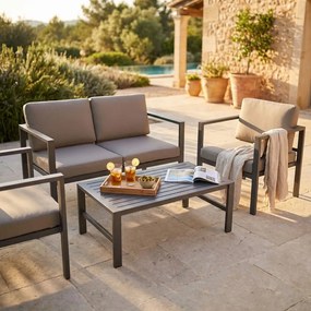 AULUS - salotto da giardino in alluminio 4 posti