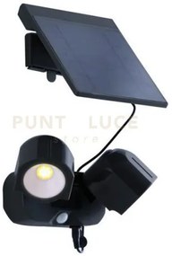 Proiettore led shiva antracite 2 luci 3w 230lm 4000k con pannello s...