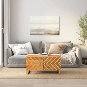 Tavolino da salotto marrone e nero 80x50x40 cm legno di mango