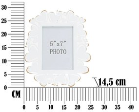 Portafoto in metallo bianco, 25 x 27,7 cm - Mauro Ferretti