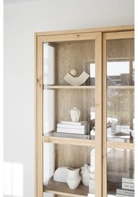 Vetrina in rovere con ante scorrevoli in colore naturale 100x203 cm Hazelton - Rowico