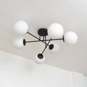 Lampadario a plafone MOON 6xE27/15W/230V nero