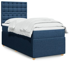 Giroletto A Molle Con Materasso Blu 100x200 Cm İn Tessuto /