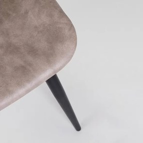 Sedia Da Interno In Ecopelle Beige Vintage Senza Braccioli Kyra Bizzotto - 4 Pz