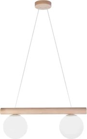 Lampadario a cavo WOODSTOCK 2xE27/15W/230V legno/crema