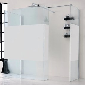 Box doccia walk-in wens L 68 x H 200 cm, vetro 6 mm serigrafato cromo