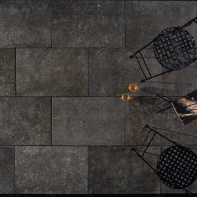 Lastra di cemento Duomo Bluestone in gres naturale nero L 90 x L 60 cm, spessore 20 mm