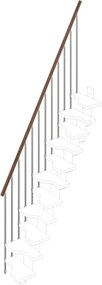 Balaustra in kit IRIS Bria 11GR in legno argento, corrimano in legno noce, L 120 cm fissaggio a parete