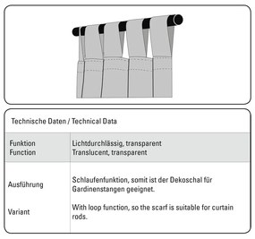 Tenda sottile bianca in voile 140x245 cm – Sehlbach