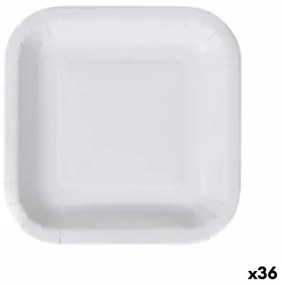Set di piatti Algon Monouso Bianco Cartone 20 cm (36 Unità)
