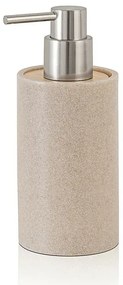 Dispenser per sapone liquido Sahara, in resina beige con particolari in bamboo