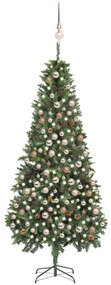 Albero di Natale Preilluminato con Palline e Pigne, Albero di Natale Preilluminato con Palline e Pigne 210 cm III