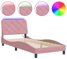 Giroletto con luci led rosa 80x200 cm in velluto