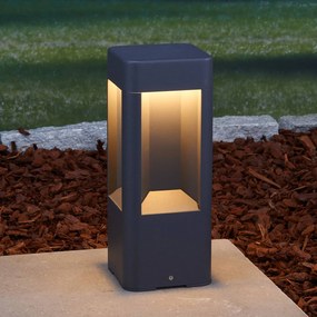 Lucande lampioncino LED Annika, antracite, metallo, 30 cm ANNIKA, Nero, Alluminio, Moderno, Lampada LED da esterni