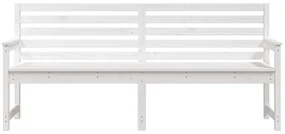 Panca da giardino bianca 203,5x48x91,5cm legno massello di pino