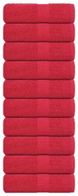 Asciugamani Ospiti 10 Pz Rossi 30x50 Cm 360 G/m² 100% Cotone /