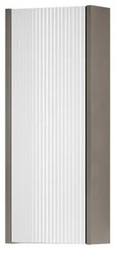Pensile bagno Niwa laccato opaco grigio carbone con vetro bianco, 1 anta apertura da sinistra P 17 x L 30 x H 78.5 cm