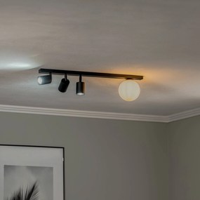 EMIBIG LIGHTING Faretto da soffitto Baster 4, acciaio, 4 luci, 3 faretti, sfera