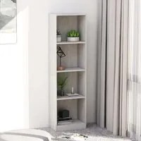 Libreria a 4 Ripiani Grigio Cemento 40x24x142 cm in Truciolato 800841