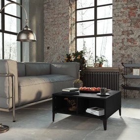Tavolino Da Salotto Nero 60x60x30 Cm İn Legno Multistrato /