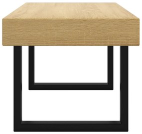 Tavolino salotto marrone chiaro e nero 90x45x40 cm mdf e ferro
