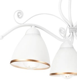 Lampadario a sospensione con catena RETRO II 3xE27/60W/230V bianco