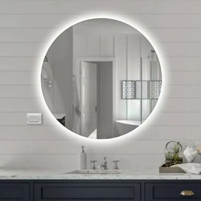 Specchio bagno tondo LED diametro 60 cm retroilluminato con luce fredda