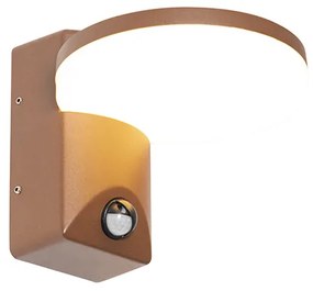 Lampada da parete per esterni marrone ruggine incl. sensore di movimento LED IP54 - Esmee