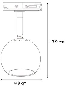 Faretto da binario moderno monofase nero con oro - Gissi