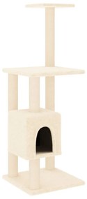 Albero per gatti con tiragraffi in sisal crema 104 cm