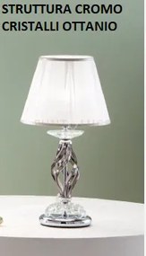 Lume piccolo 1306 1 luce ottanio e cromo attacco e14 h.30+19cm