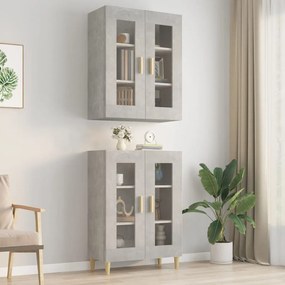 Armadietto Pensile A Parete Grigio Cemento 69,5x34x90 Cm /