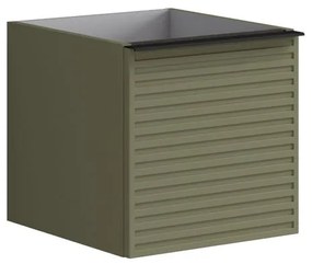 Struttura semi colonna da bagno Pixel 1 cassetto laccato opaco verde salvia L 40 x H 40 x P 45.5 cm