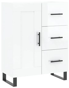 Credenza 69,5x34x90 cm in legno multistrato bianco lucido