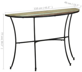 Tavolino Laterale 110x40x77 cm in Legno Massello di Recupero