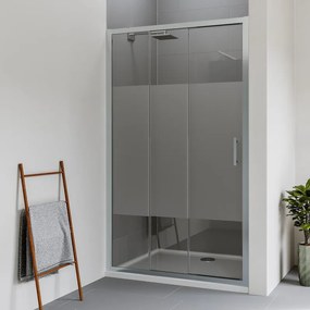 Porta doccia scorrevole Verve L 100 x H 190cm, Sp. 6 mm in vetro profilo cromo