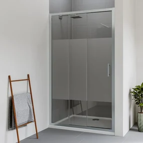 Porta doccia scorrevole Verve L 100 x H 190cm, Sp. 6 mm in vetro profilo cromo