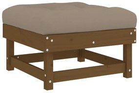 Poggiapiedi giardino con cuscini 2pz legno massello pino miele