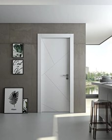 Porta interna a battente Venezia25 in legno di abete laccato colore bianco, L 80 x H 210 cm, apertura reversibile