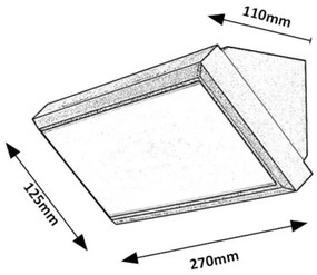 Rabalux 7282 - Lampada da parete esterna LED RAPLA LED/12W/230V IP54