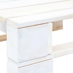 Ottomana da giardino pallet in legno di pino impregnato bianco