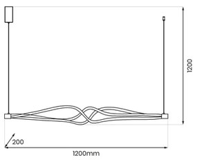 Lampadario LED a sospensione con filo TWISTER LED/56W/230V nero