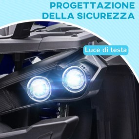 Quad Elettrico per Bambini 3-5 Anni a 12V con Fari e Pedale, in PP e Metallo 100x65x73 cm, Blu...