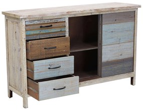 COLORWOOD - credenza quattro cassetti in legno colorato