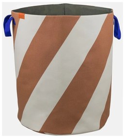 Cesta per il bucato color mattone/color crema in tessuto 5 l Diagonal – Mette Ditmer Denmark