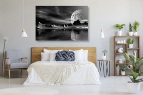 Quadro su tela – Paesaggio futuristico in bianco e nero