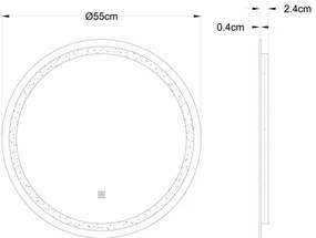 Globo 84033 - Specchio LED dimmerabile con retroilluminazione RIVAS LED/10W/230V 4000K d. 55 cm