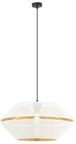 Sospensione Contemporanea 1 Luce Enea In Metallo Bianco E Oro