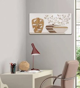 Quadro moderno con figura lavorata a legni sovrapposti 59x119 cm