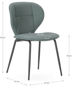 Set di sedie da pranzo verde scuro 2 pz Maura - Marckeric